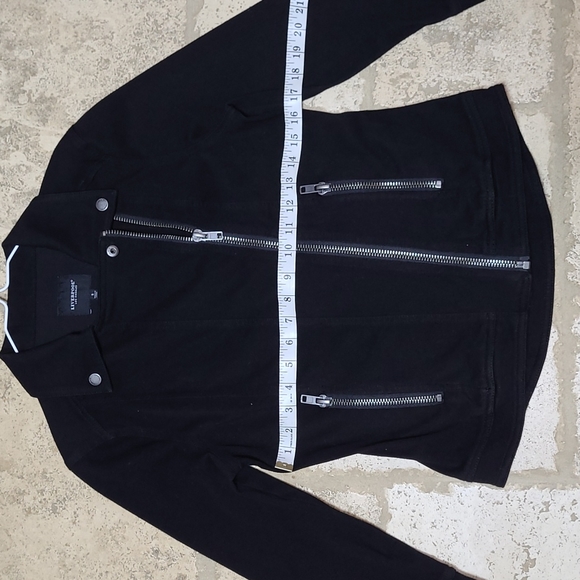 Liverpool Jeans Moto Asymmetric Zip Black Jacket Size Small - Picture 3 of 14